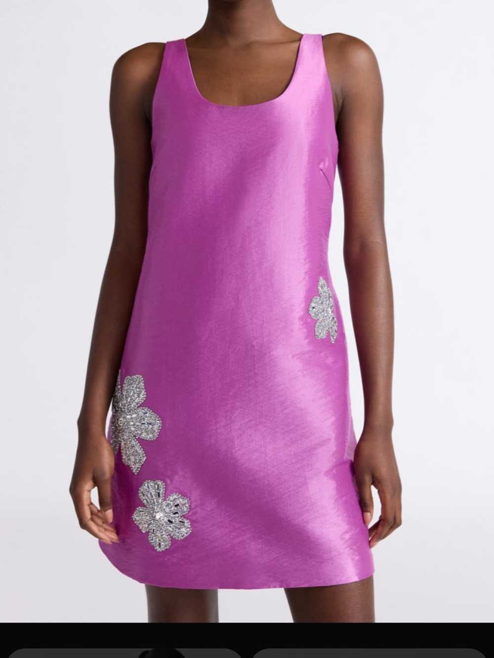 Embellished Violet Sleeveless Mini Dress
